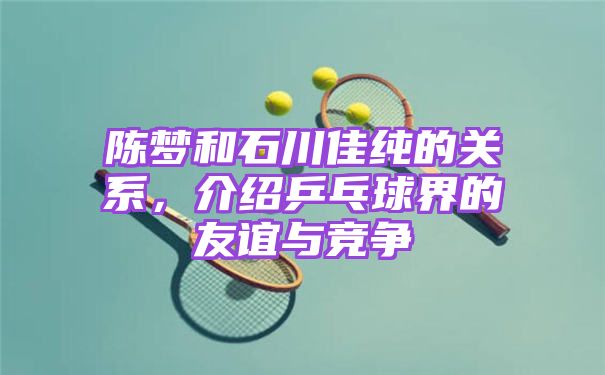 陈梦与石川佳纯：乒乓球场上的友谊与竞争